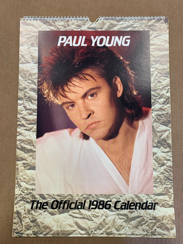 PAUL YOUNG 1986 calendar