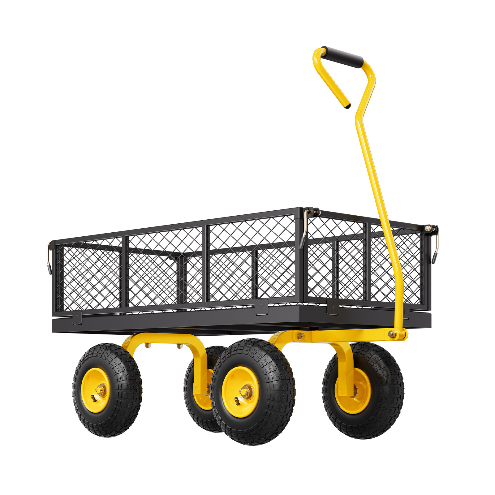 Steel Garden Cart 900lb Capacity Heavy Duty Yard Wagon Utility Cart 10in Tires
