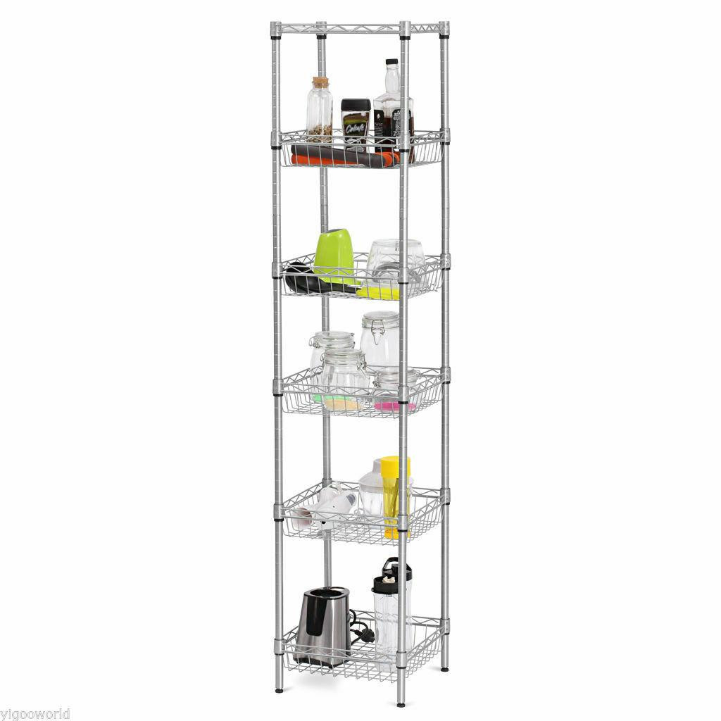 63" 6 Shelf Adjustable Coner Storage Shelving Unit Steel Organizer Wire Rack