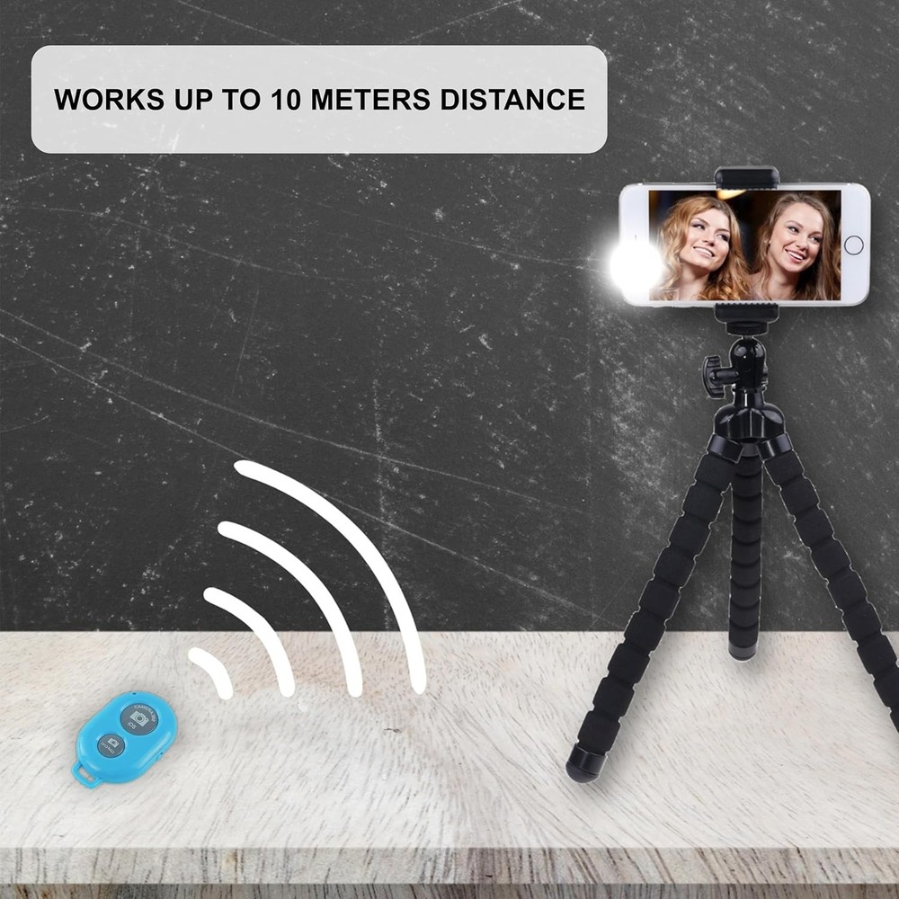 Elegant Wireless Bluetooth Camera Shutter Remote for Stunning Selfies - Blue