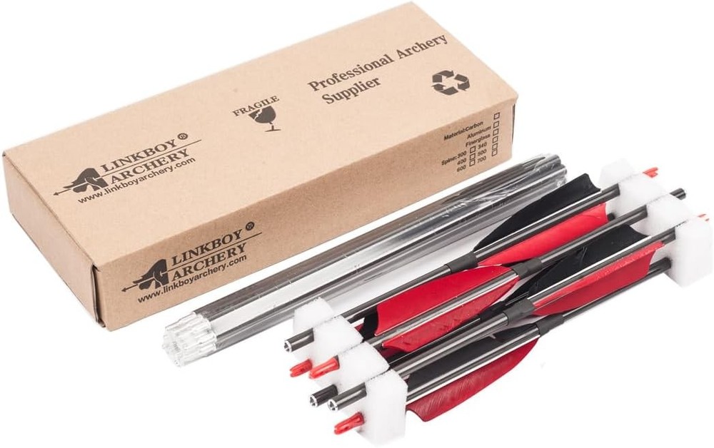 Linkboy Archery Carbon Arrows 3 Take Down Hunting Three Arrow