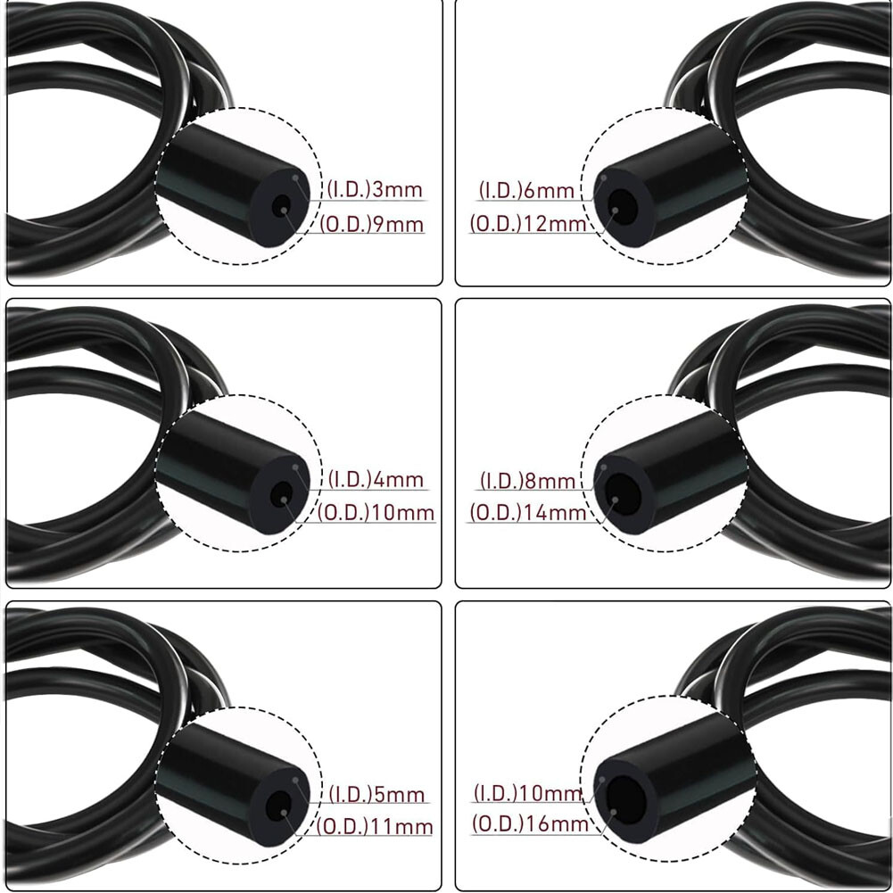 5FT 3 4 5 6 8 10mm Auto Car Vacuum Silicone Hose Line Pipe Tube Kit +Connectors