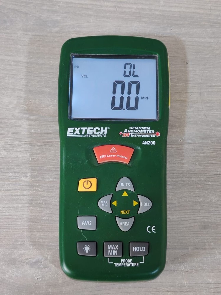 EXTECH INSTRUMENTS AN200 CFM/CMM ANOMOMETER +IR THEROMETER- W/O ANY ACCS.