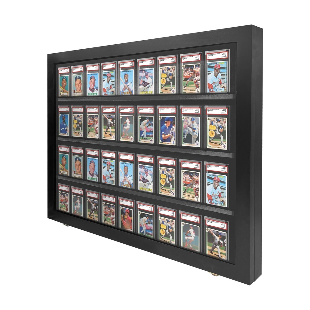 Black Finish 36 Horizontal Graded Baseball Card display Case DEEP