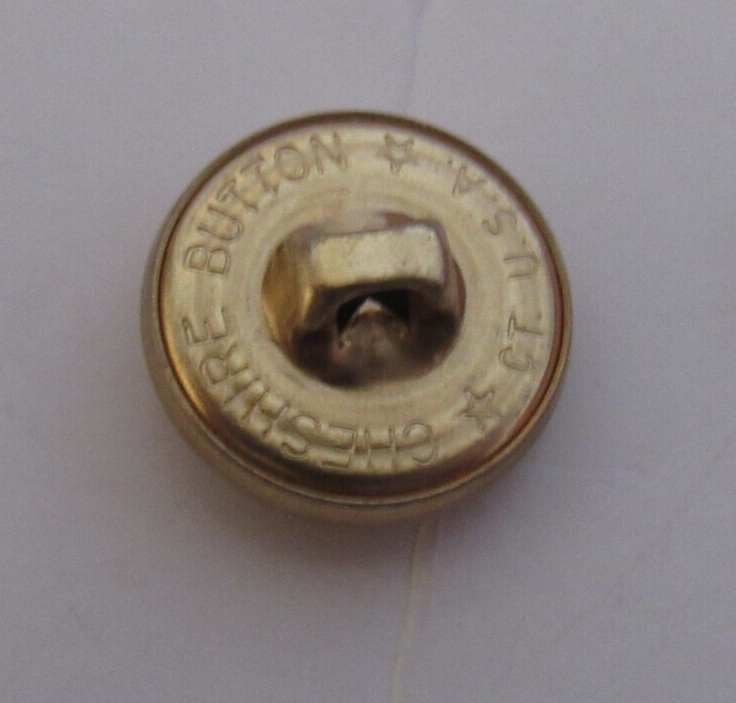 Brass Uniform Button Anchor & Chain; CHESHIRE BUTTON CT USA