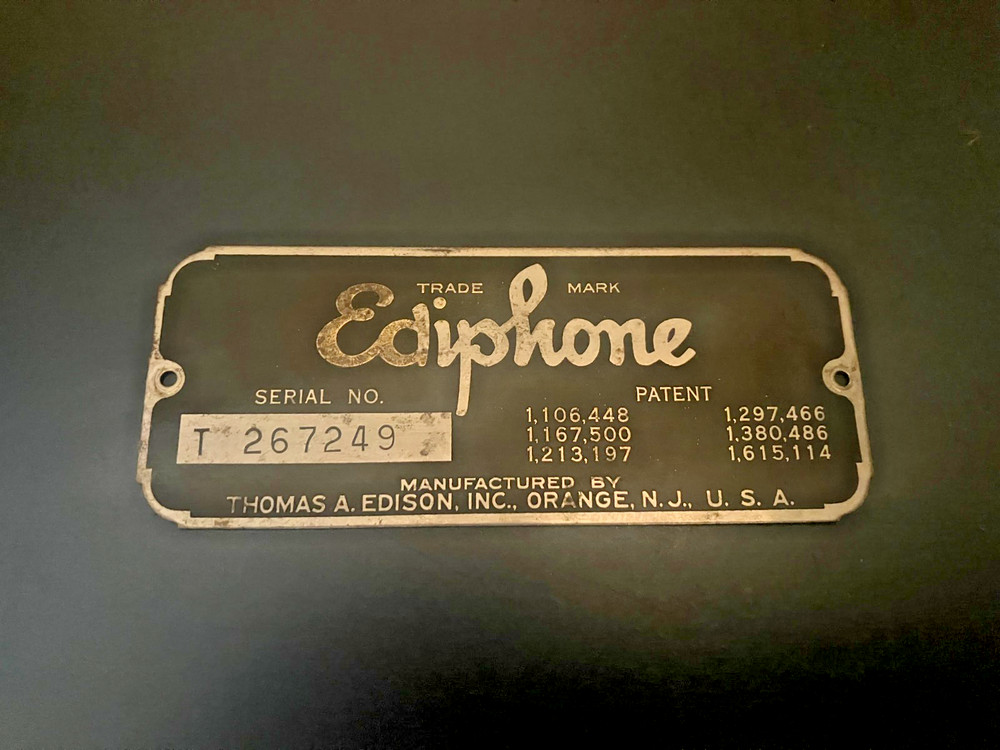 EDISON PHONOGRAPH EDIPHONE ID TAG PARTS
