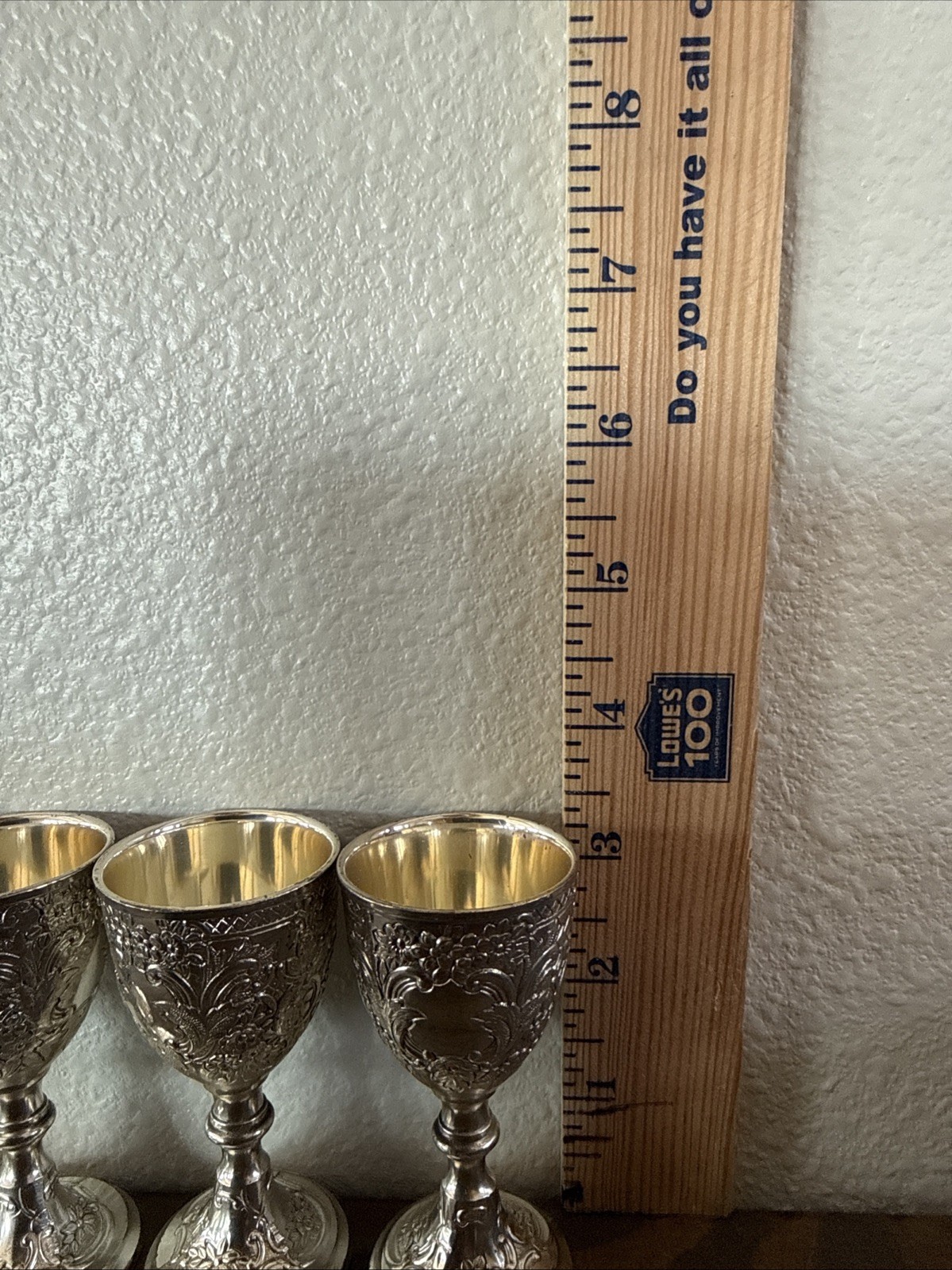 Corbell & Co. Mini Goblet Set of 4 Silver Plated Japan Barouque Design