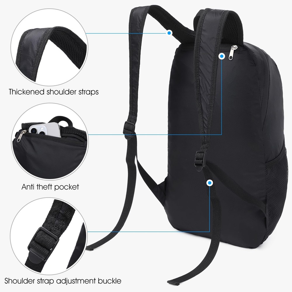 Lightweight Hiking Backpack SmallWaterproof Hiking DaypackFoldable Backpack f...