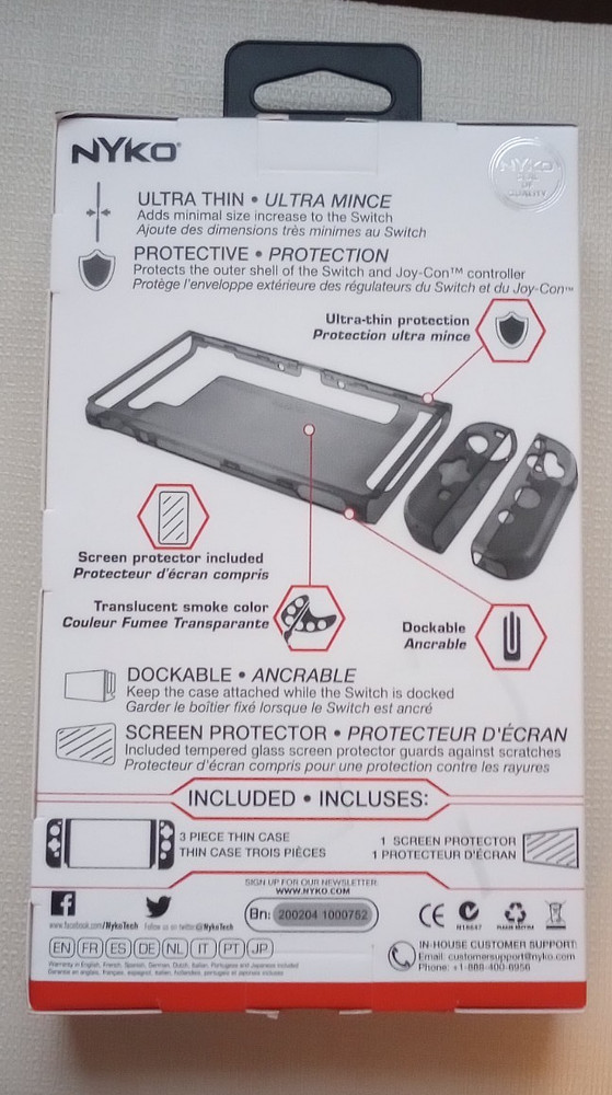 Nyko Thin Case Dockable Protective Case Kit for Switch (Black)