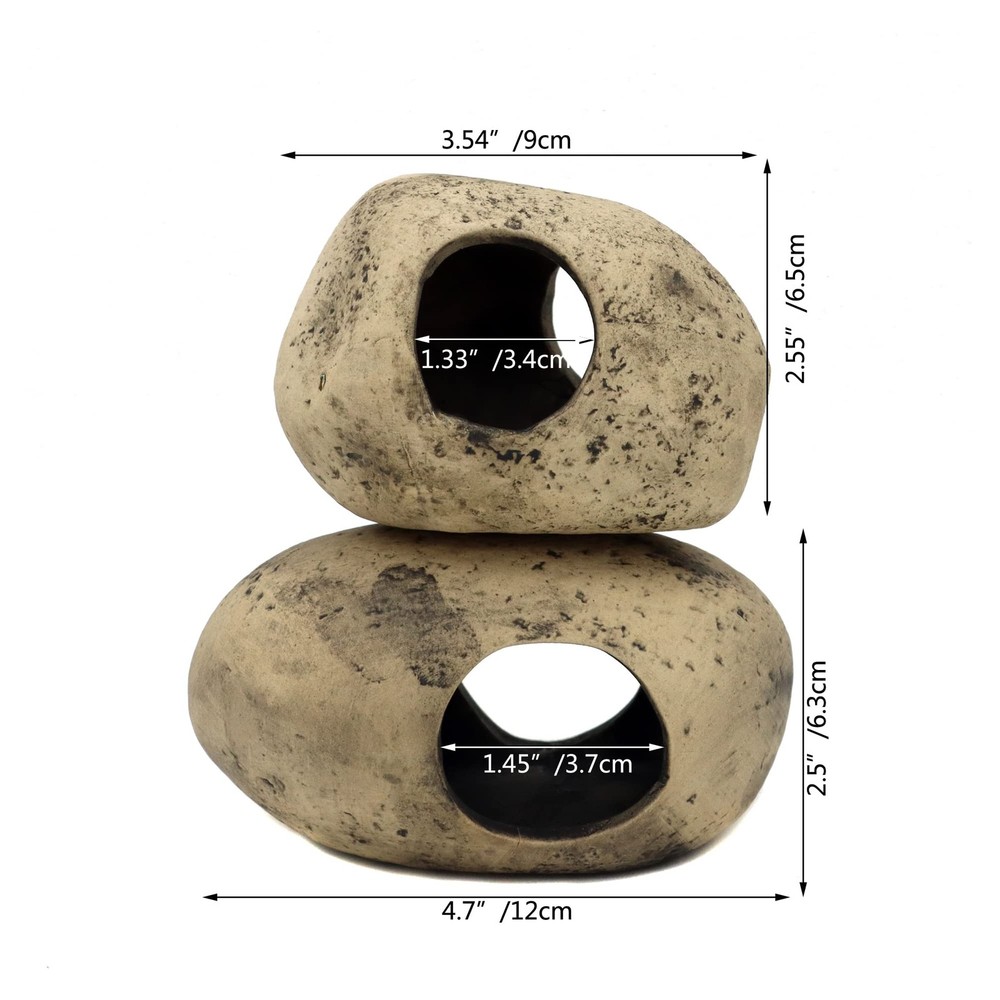 ALEGI Stackable Aquarium Ceramic Decorations Rock Caves,Betta Fish Tank Stone