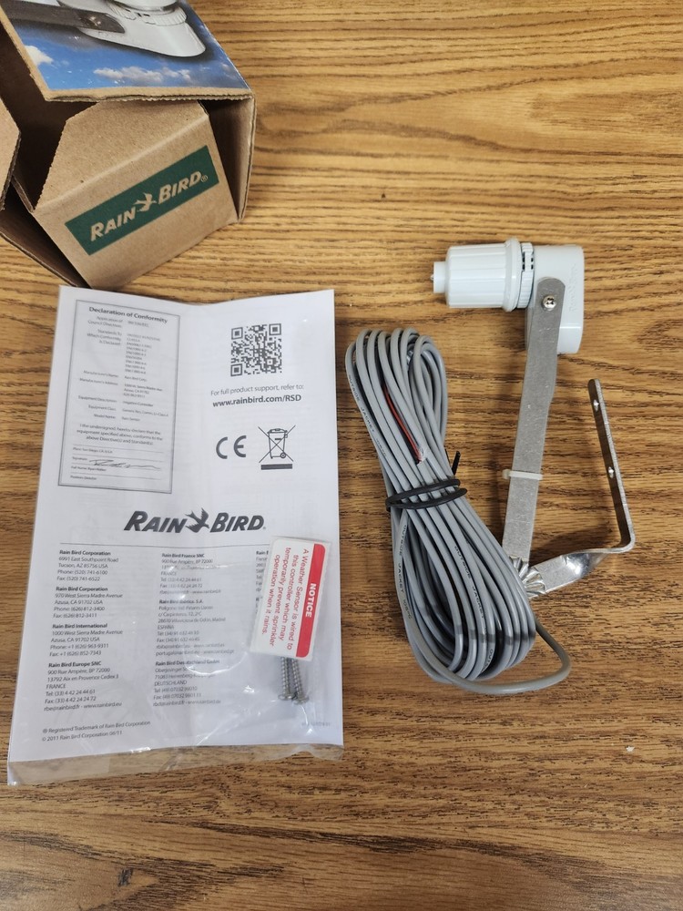 Rain Bird CPRSDBEX Rain Sensor with Mounting Bracket and Wire Yard Irrigation
