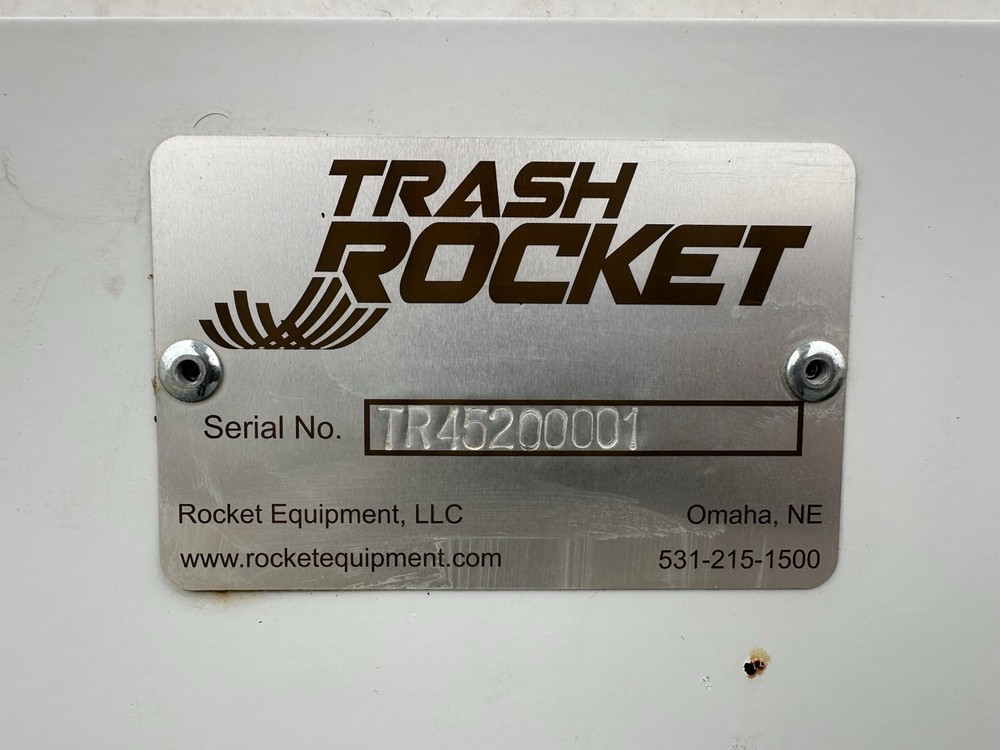 Trash Rocket TR-5000 Trailer mounted hydraulic trash chute extends 50'