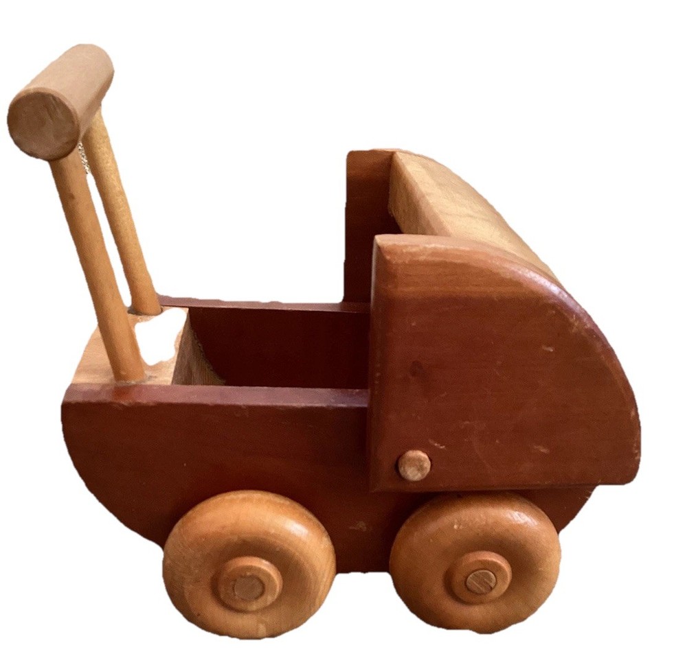 Vintage Wooden Toy Pull Cart
