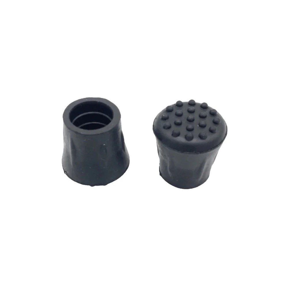 7/8 " Extra Grip Black Rubber Replacement Cane Tips - 2 Pack