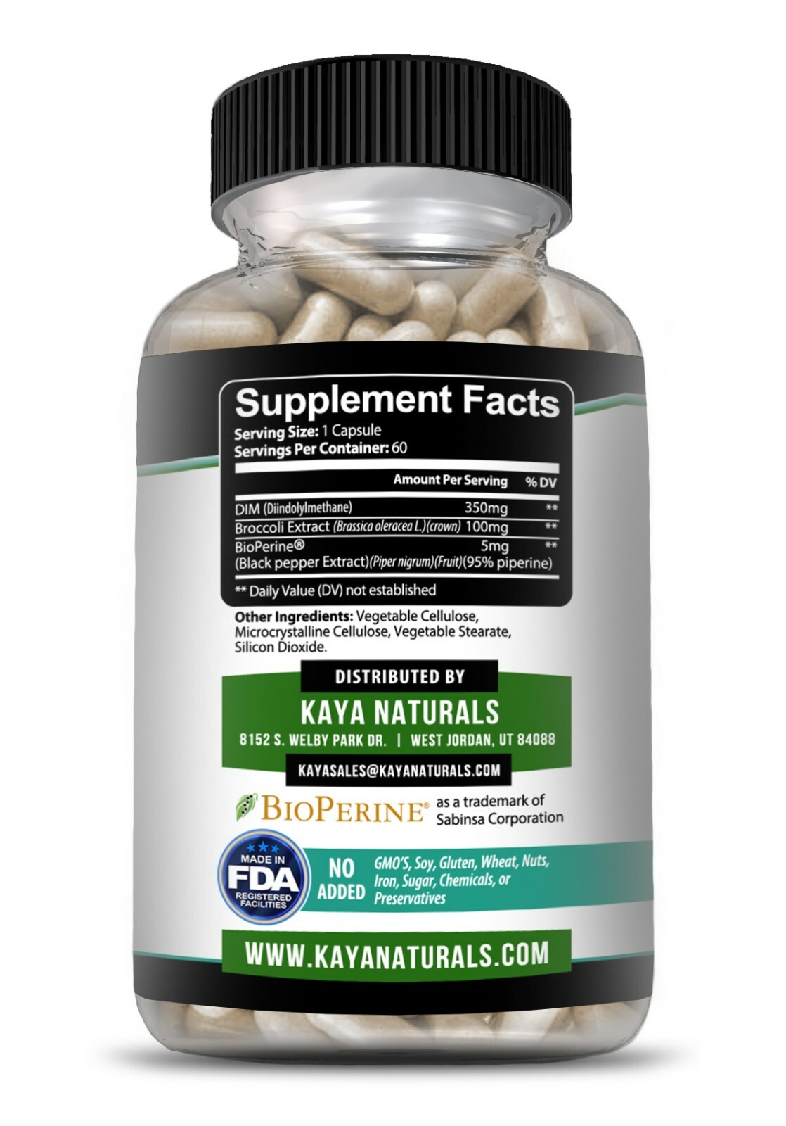 DIM Ultra Supplement 60ct, With Bioperine, Premium Hormonal Support Formula