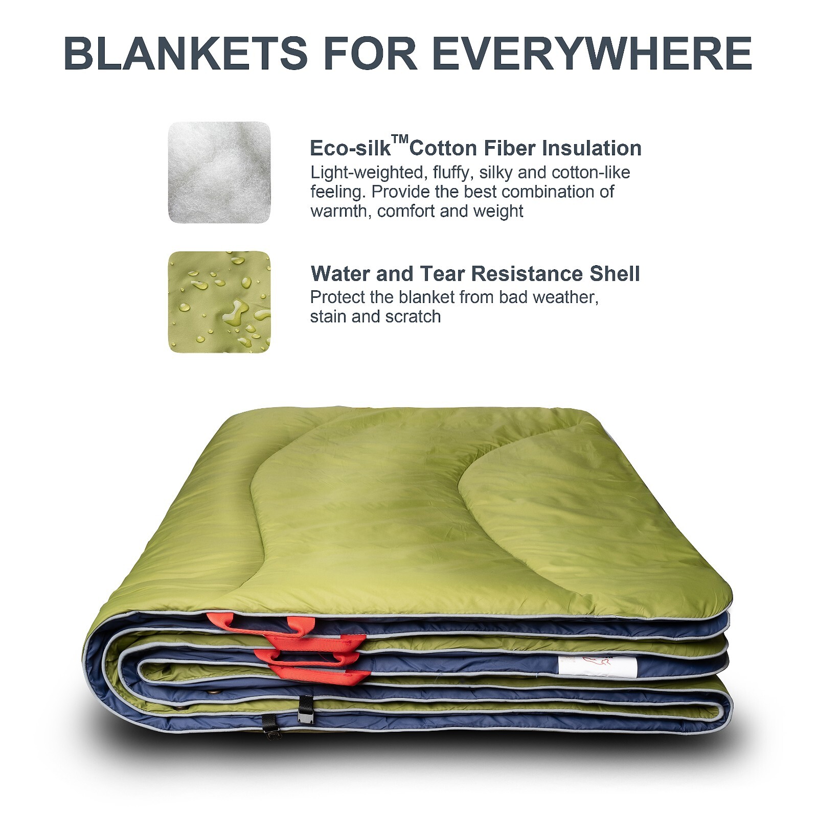 RIOYALO Puffy Camping Blanket Waterproof Backpacking Hiking Wearable XL Washable