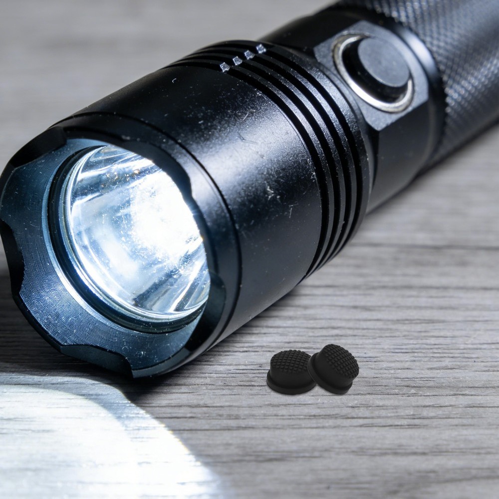 2 PCS Waterproof Rechargeable Flashlight Electric Torch Button Cap Switch Cover