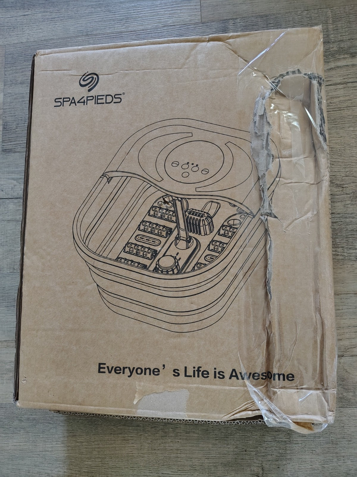 SPA4PIEDS Collapsible Heated Foot Spa w/ Bubble & Red Light Temperature Control