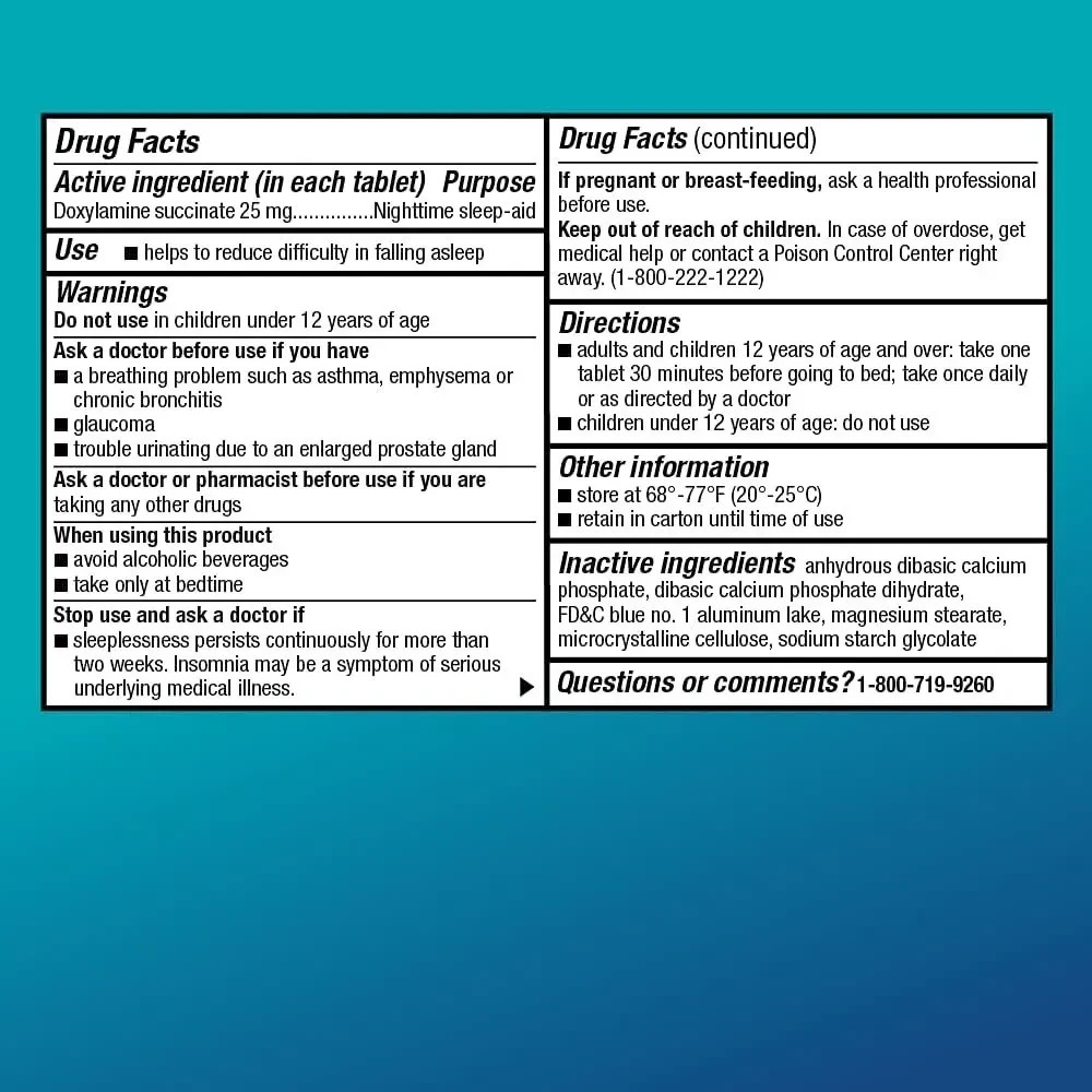 Basic Care Sleep Aid, Doxylamine Succinate Tablets, 25 mg, 96 Count