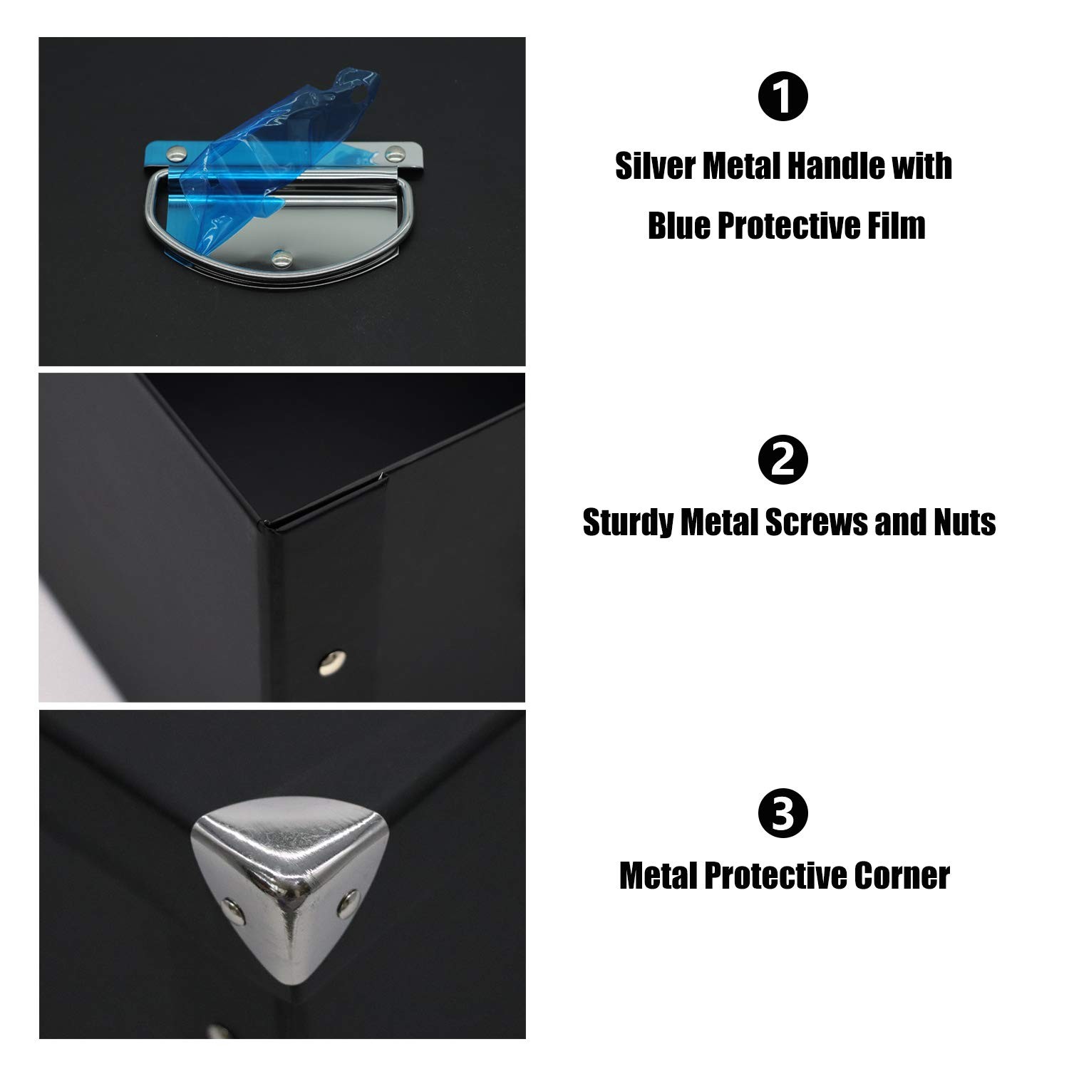 GUOZI Collapsible Storage Box, Decorative Memory Box with Lid & Metal Reinfor