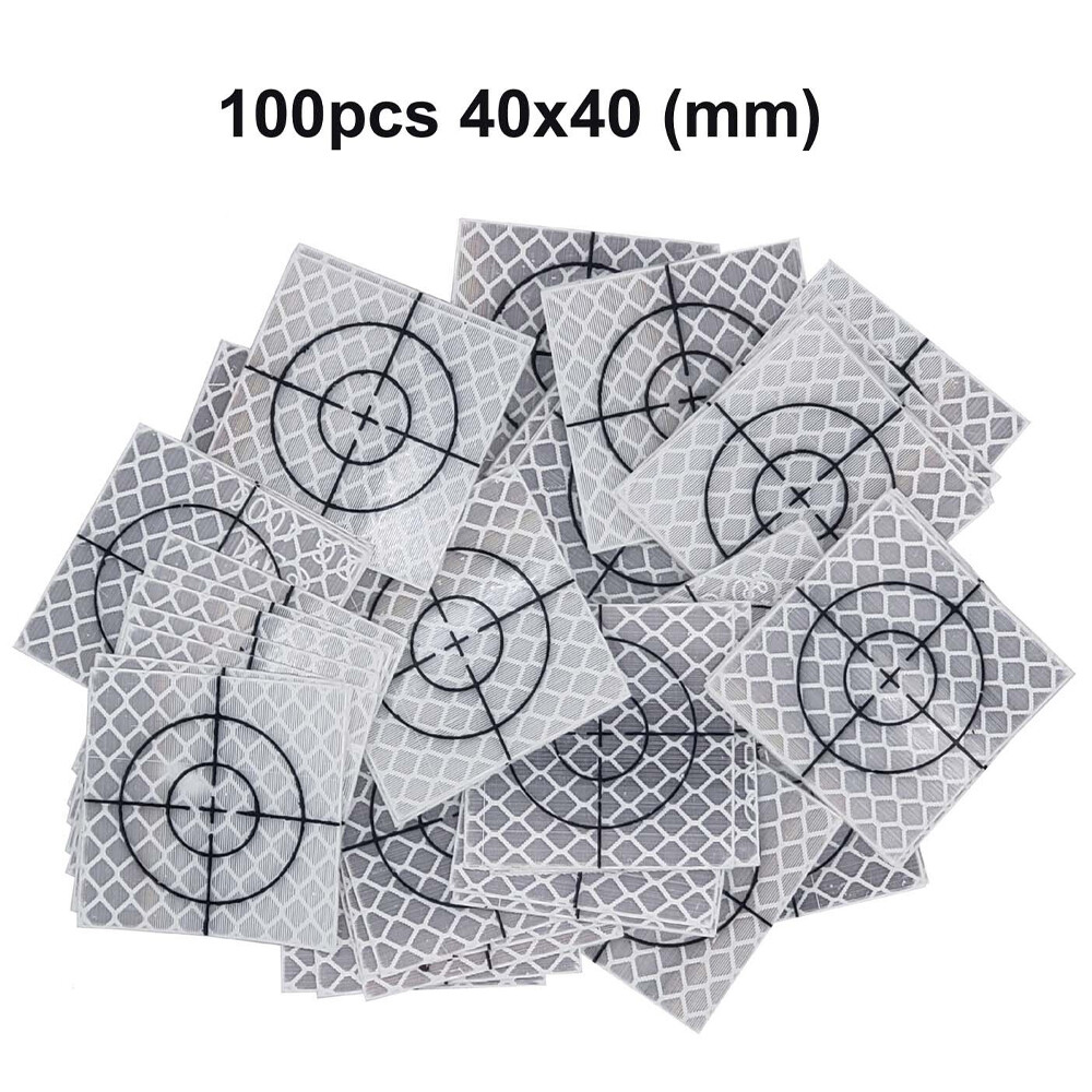 100Pcs 40*40mm Total Station Reflector Silver Reflective Target