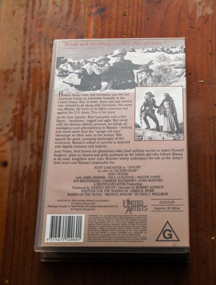 Apache, Burt Lancaster - VHS