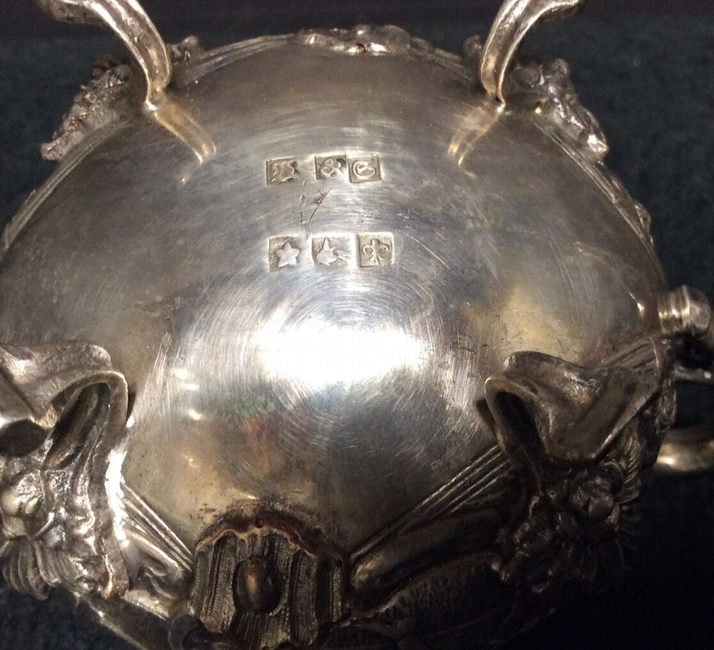 Antique Silver Plate(?) Two Handled Footed Bowl