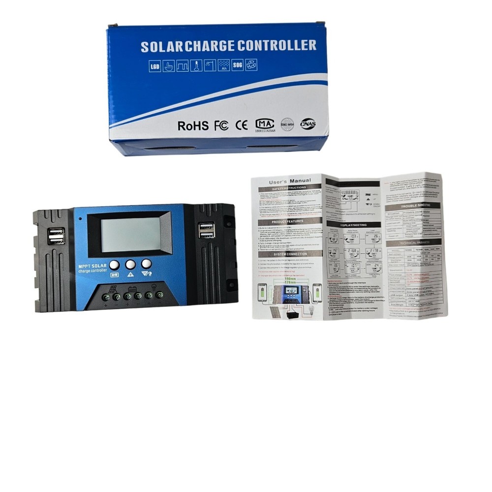 Solar Charge Controller 30A 12V/24V MPPT LCD Display Automatic Tracking New