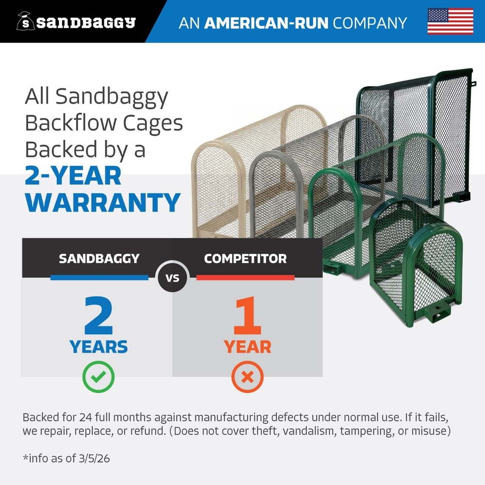 Backflow Security Cage – Backflow Preventer Enclosure (Gray, Large) - Sandbaggy