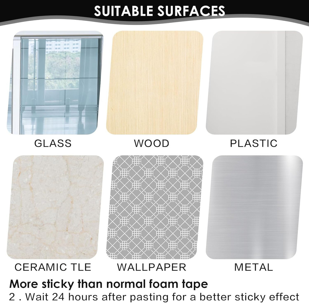 8 Pack Black Adhesive Cabinet Handles Self Stick Drawer Pulls ABS Plastic