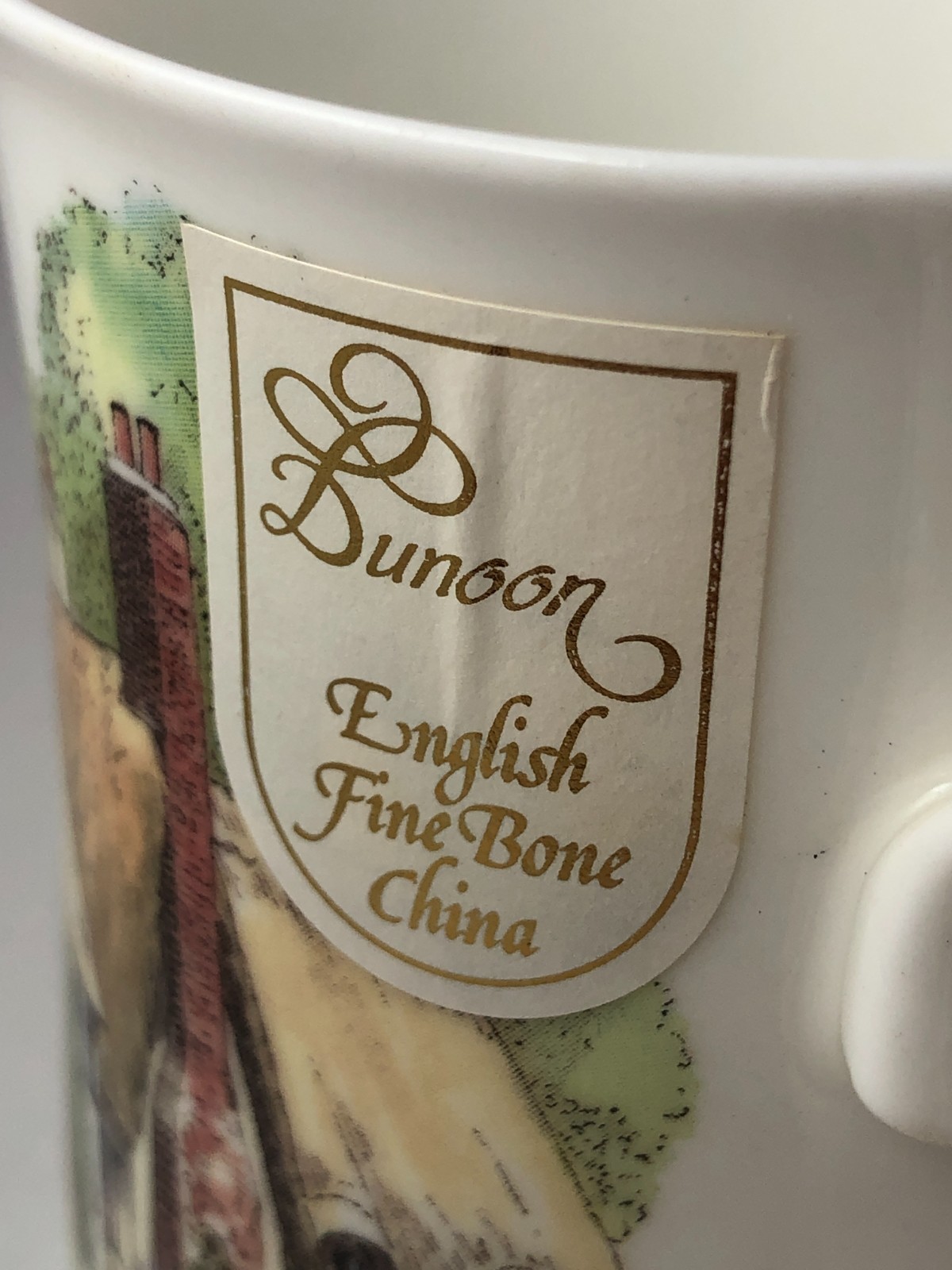 Set of 4 Dunoon Village Greens Bone China Coffee Cups Mugs Sue Scullard England