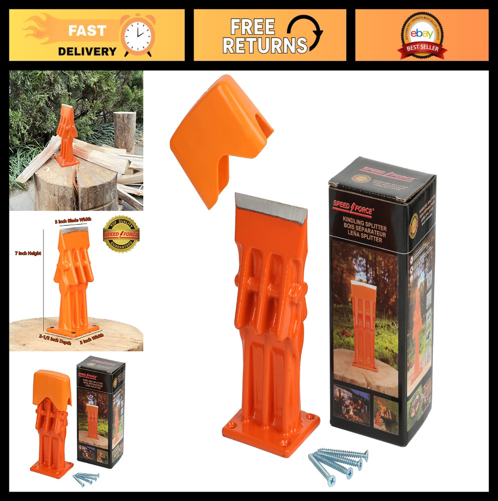 Firewood Kindling Log Splitter Tool - No Axe Needed, Wedge Point Design for Easy