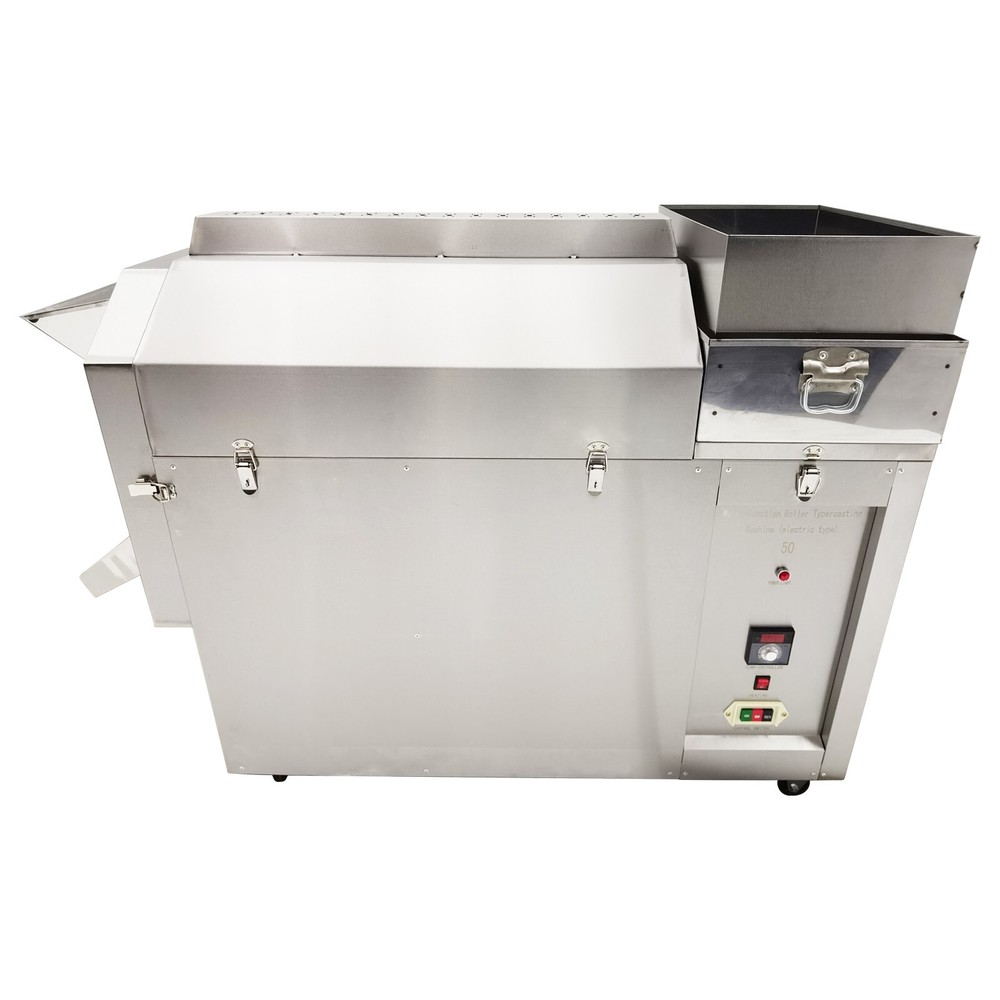 55 Lbs Automatic Heating Roasting Machine Drum Roaster for Nuts Coffee Bean 220V