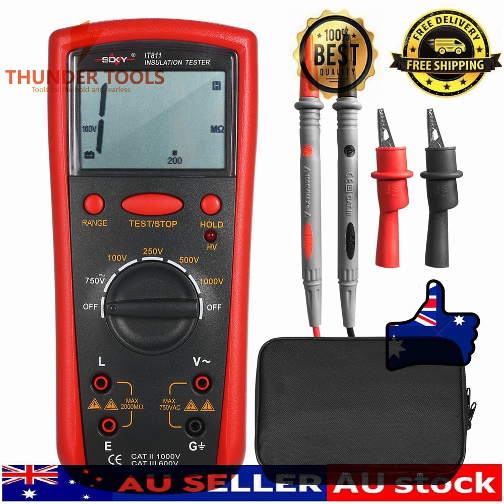 Thunder Tools Insulation Resistance Meter Digital Ohmmeter Handheld
