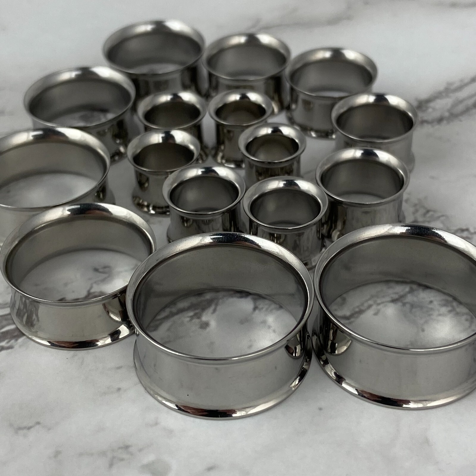 Pair of Steel Double Flare Tunnels set gauges plugs PICK SIZE