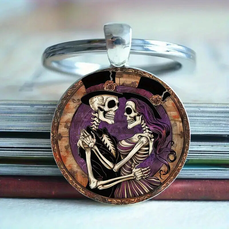 Halloween Skulls Dance Keyring Keychain