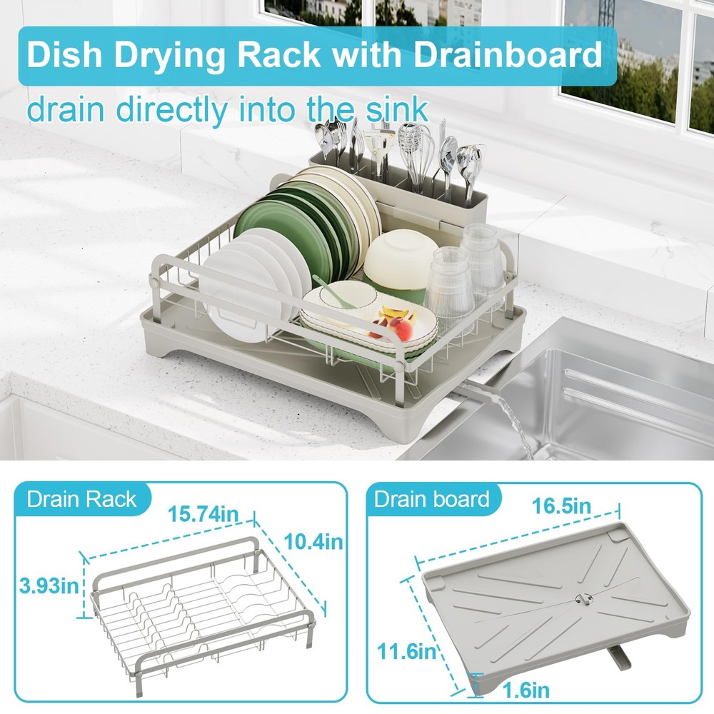 Dish Drying Rack - Space-Saving Dish Rack,Dish Racks for Kitchen Counter with...