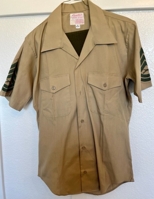 Vintage USMC Service C Uniform Set Sergeant (E-5) Chevrons On Both Sleeves.