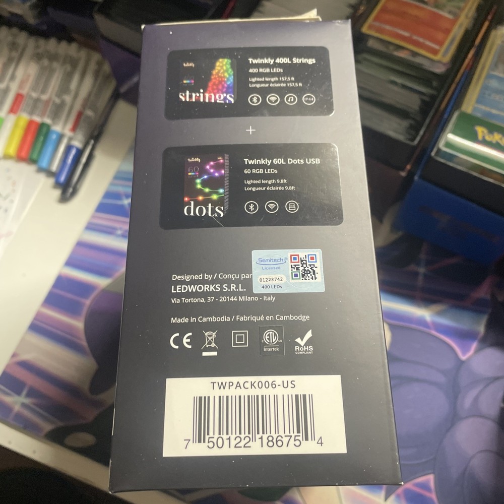 Twinkly - Smart Light 400 RGB LED Light String and 60 Dots (Gen 2) - Multi