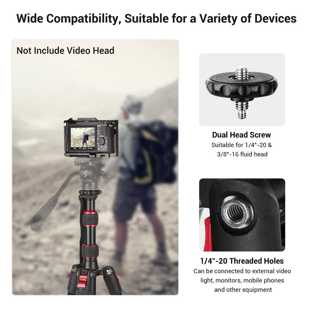 SmallRig 68 Camera Tripod, Foldable Aluminum Tripod & Monopod, Compatible with