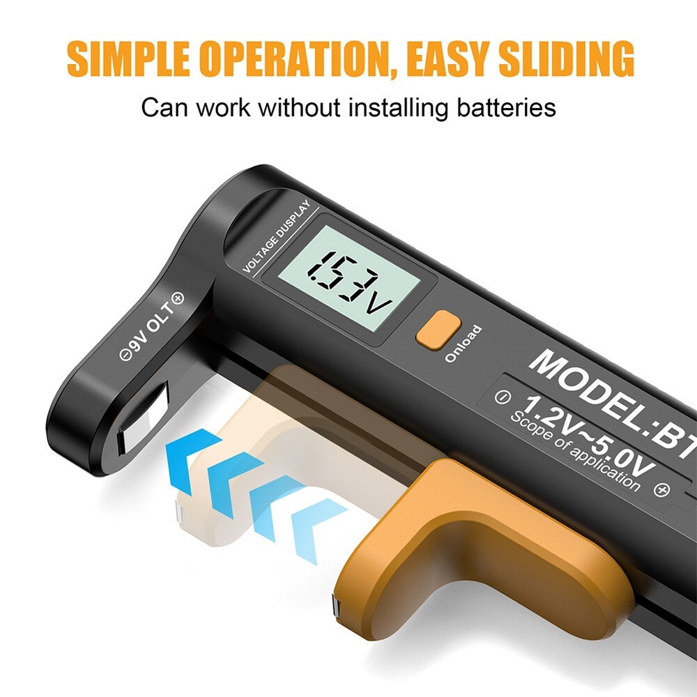 Battery Tester Battery Capacity Tester Button Cell Volt Checker 9V/1.5V/AA/AAA