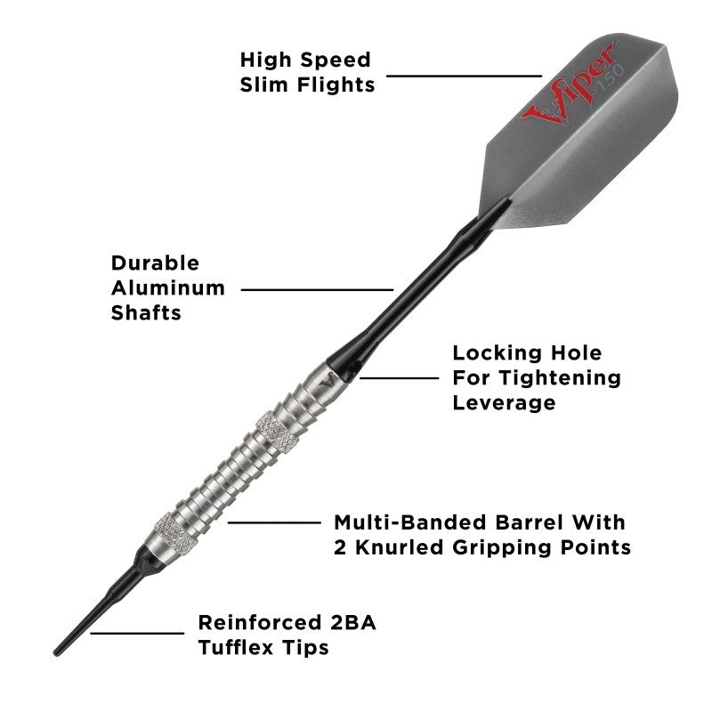 Viper V-Factor Tungsten Soft Tip Darts Grooved Barrel 18 Grams