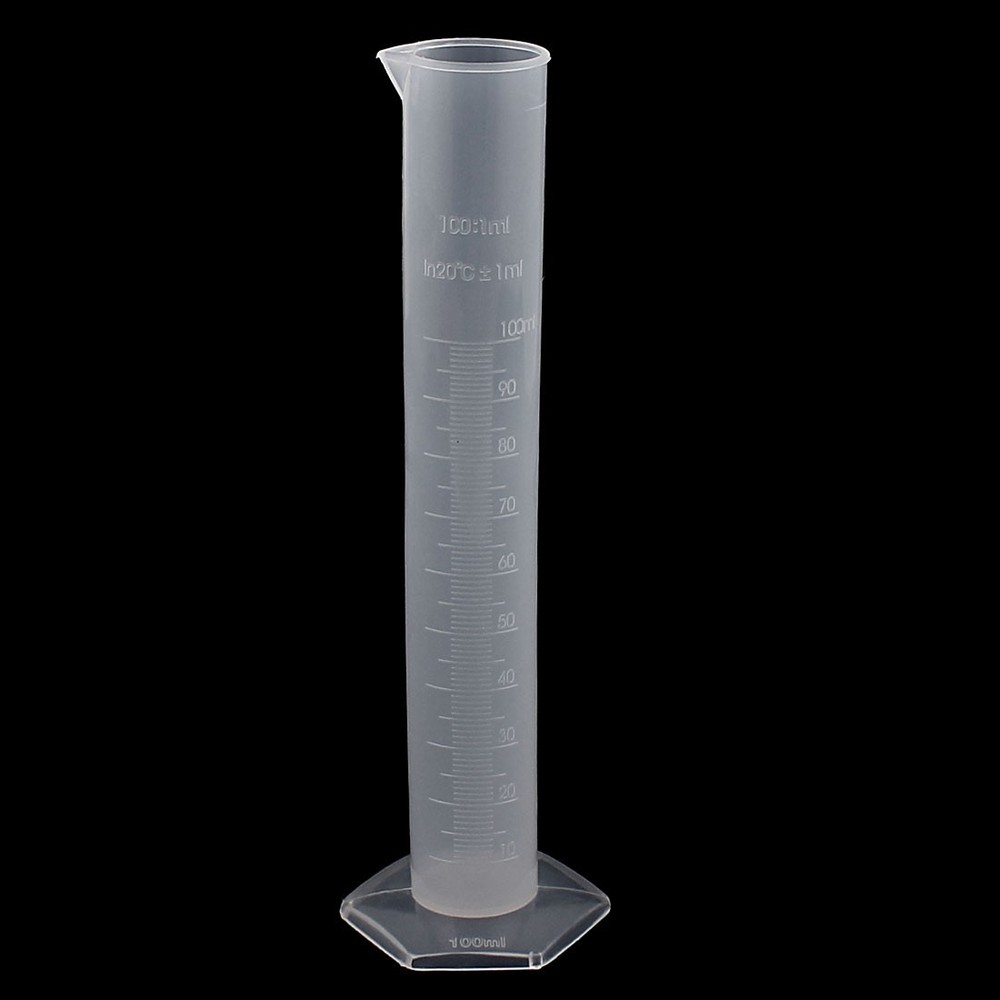 Laboratory Test 100ml Clear White Plastic Hex Base Measuring Beaker Cup
