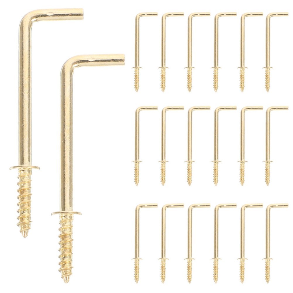 30 Pcs Right Angle Hook Shape for Hanging Workplace Hooks L-shaped Screw