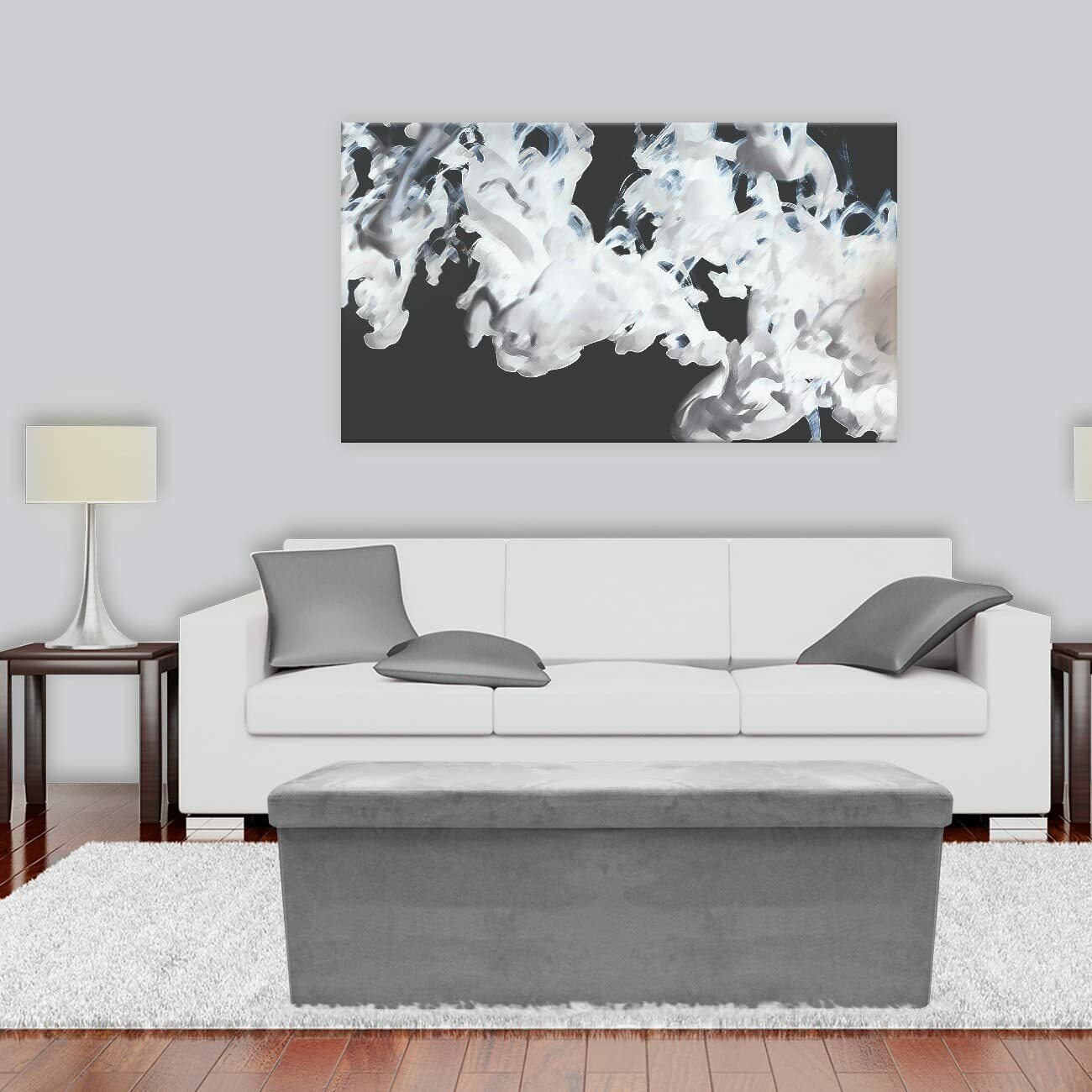 Storage Bench Chest Large Collapsible/Folding Bench Ottoman w/Cover Organizer