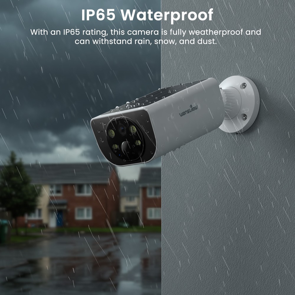 Wansview 2K 3MP Wireless Solar Security Camera Outdoor AI Detection Waterproof