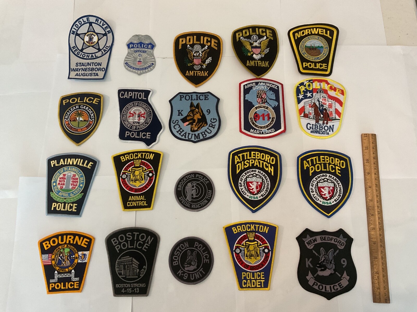 Police collectors Wholesale  patch set 20 pieces all different patches. All New