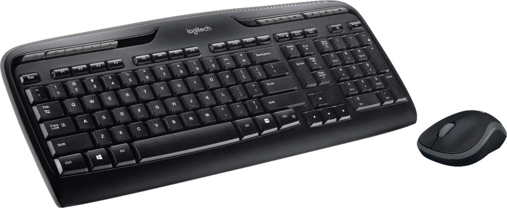 Logitech - MK320 Full-size Wireless Membrane Keyboard and Mouse Bundle - Black
