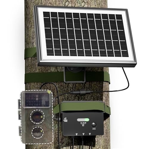 Solar Panel for Trail Camera, Solar Battery Charger with Controller and 6W