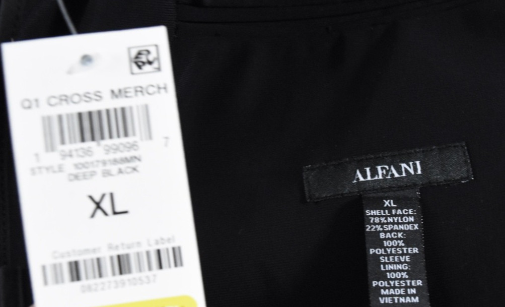 Alfani Men's Sports Coat Jacket Blazer New S M L XL XXL Black 2 Button Stretch